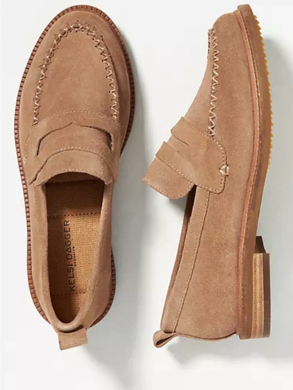 KELSI DAGGER Lens Almond Suede Loafers new condition size 8.5 - Picture 5 of 5